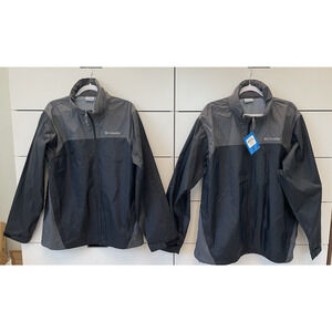 (2) Columbia Men’s & Women's Glennaker Lake Rain Jackets Black/Gray Sizes XL & M